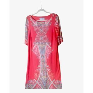 Chelsea Suite‎ Multicolor Short Sleeve Dress Polyester And Spandex Size 14